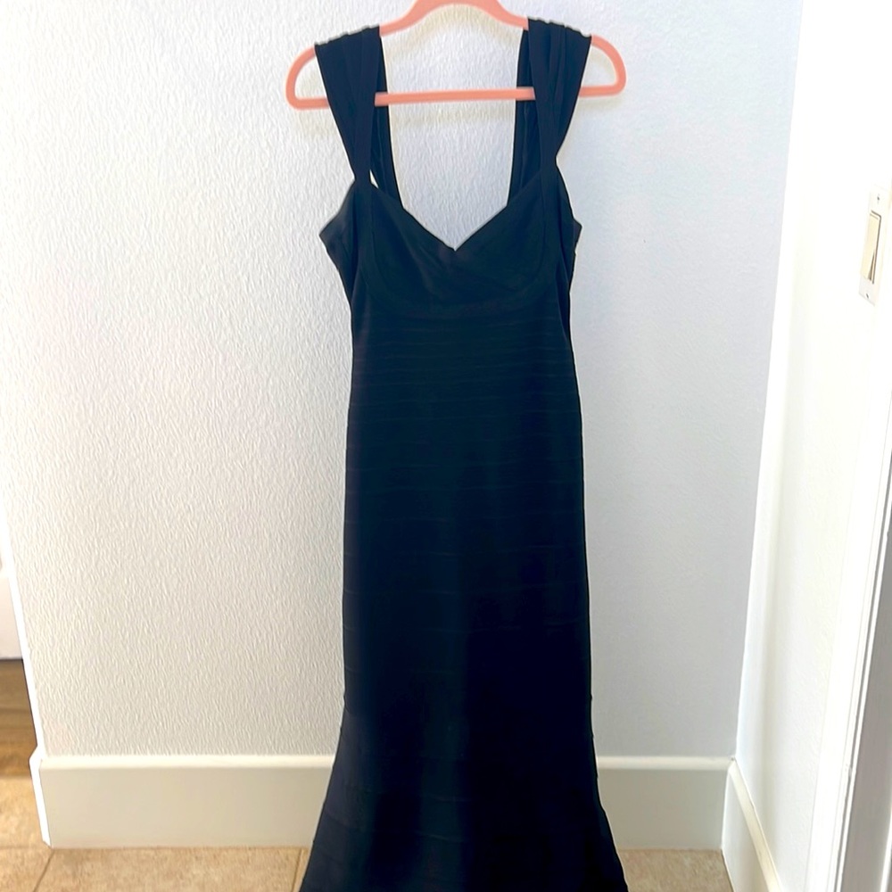 Herve Leger Sleeveless Long Bandage Dress Size small, black